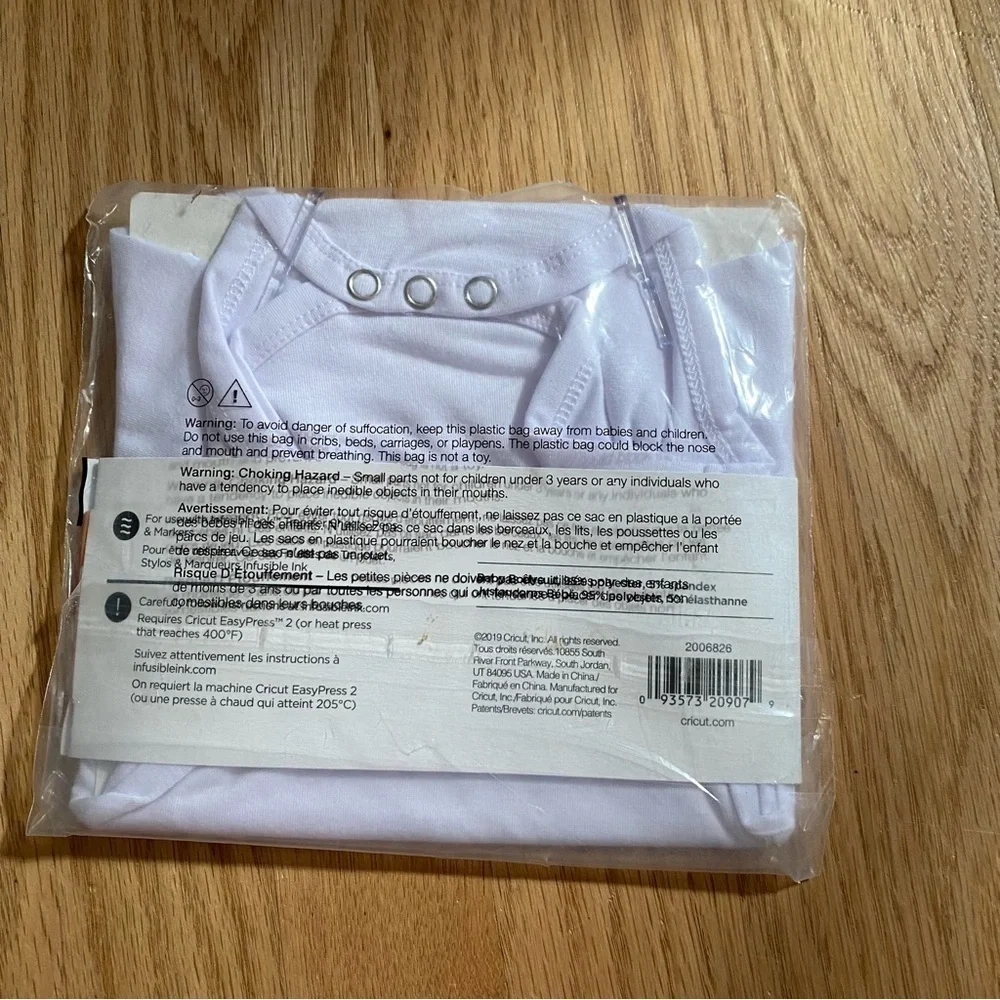 Cricut Baby Bodysuit Blank NEW 3-6 mos Compatible W/ Infusible Ink